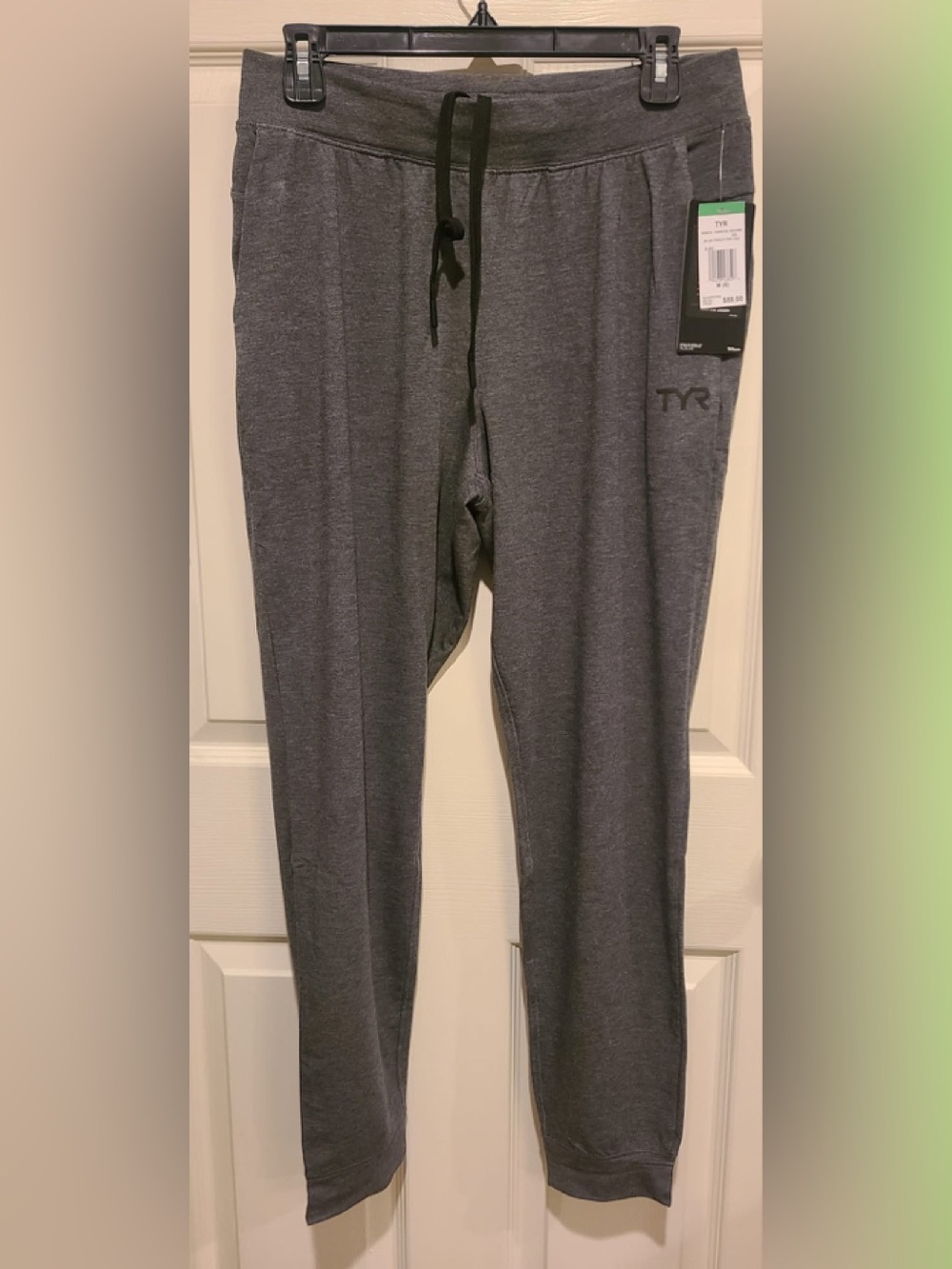 TYR Charcoal Heather Gray French Terry Joggers with Drawstring Size M